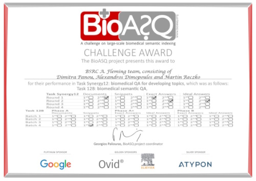 The Reczko group gained 5 awards in the international BioASQ 2024 competition.